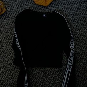 LF the brand basic black crop top